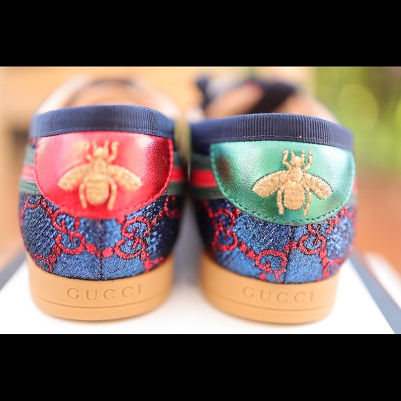 Gucci Women’s Falacer Lurex GG Sneaker Web Shoes - Picture 6 of 9